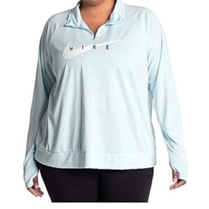 Nike Swoosh Running Pullover Active Jacket Aqua Pastel Glacier Light Blue XL NWT
